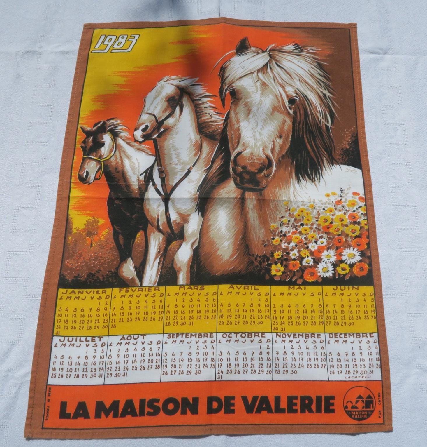 Torchon Publicitaire Vintage 1971 - Calendrier Tissu Béziers Hérault