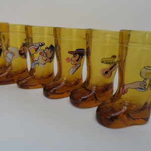 Fun set of 6 schnapps glasses, boot-shaped liquor, drink decor