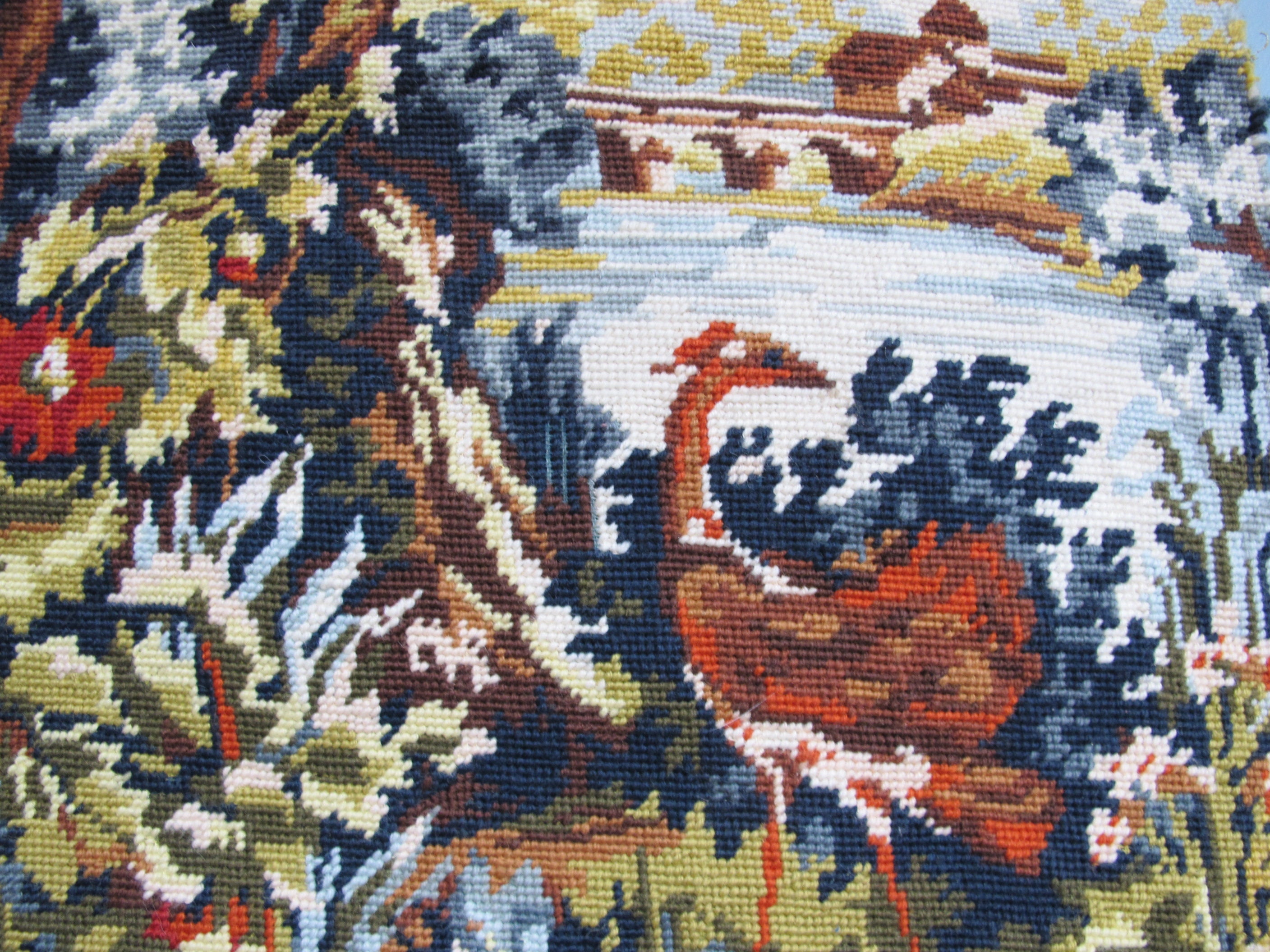 Canevas Tapisserie Verdure et Aigrette