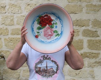 Bumper Harvest Floral Pattern Enamelled Sheet Metal Basin