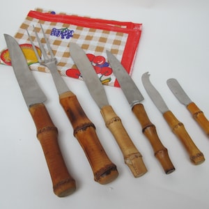 Bamboo handle knives, sold in sets or individually