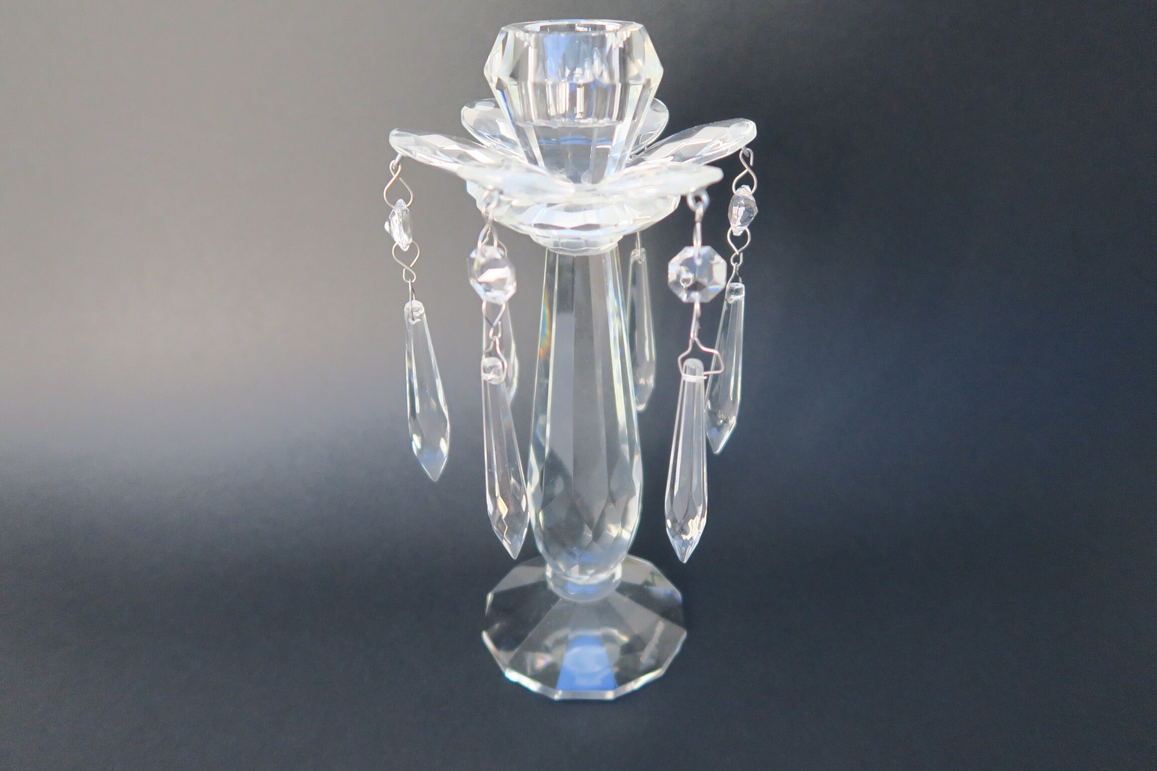 Chandelier en Verre avec Pampilles Retro Villeroy & Boch