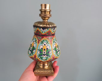 Lamp on Jules Vielliard Bordeaux vase base in enamelled earthenware
