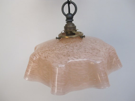 Clichy Nude Pink Speckled Glass Pendant Lamp Etsy Australia