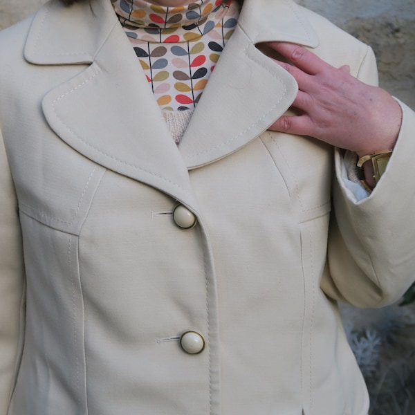Manteau léger blanc crème Royal Blizzand, taille M-L