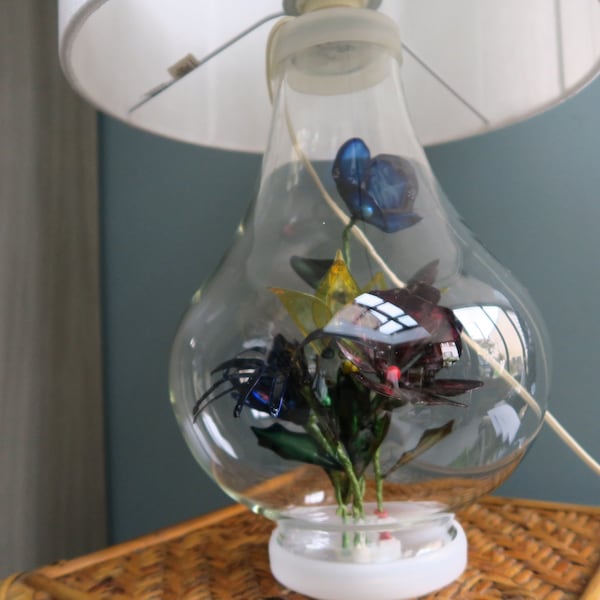 Lampe terrarium transparente pour plantes, fleurs ou petits objets
