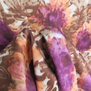 Old silk scarf stylized flowers