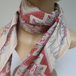 Old silk scarf, deer pattern, hunting