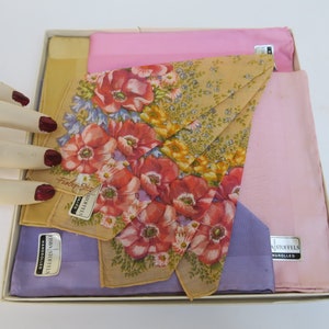Box of 5 vintage cotton handkerchiefs