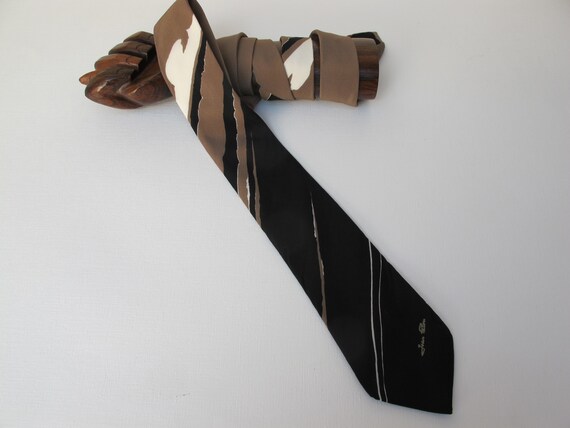 Jean Patou silk tie, made in France, Paris - image 6