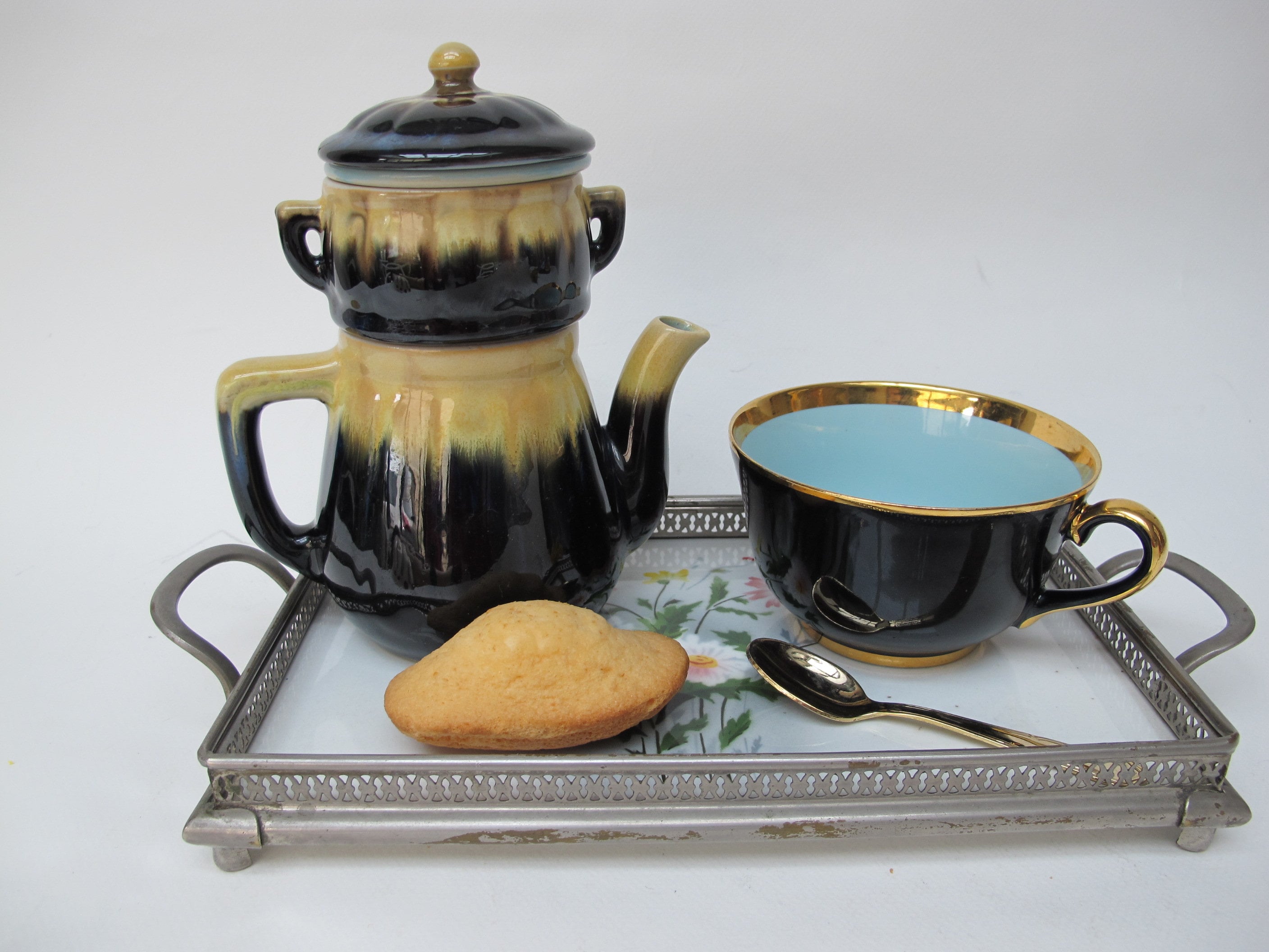 Tisanière Théière Vintage en Grès Flammé