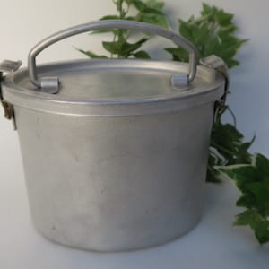 Lunchbox, Snackbox, Essgeschirr, Kochtopf, Vintage Aluminium Bento