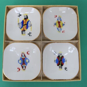 4 coupelles ou mini cendriers pour joueurs de cartes, porcelaine d'art, Limoges