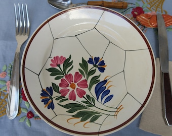 Lot de 8 assiettes plates céramique de St AMAND modèle Maurice