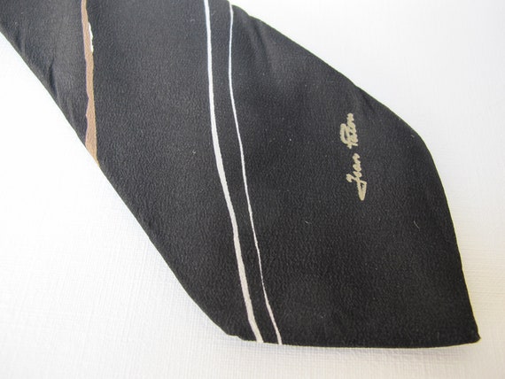 Jean Patou silk tie, made in France, Paris - image 4