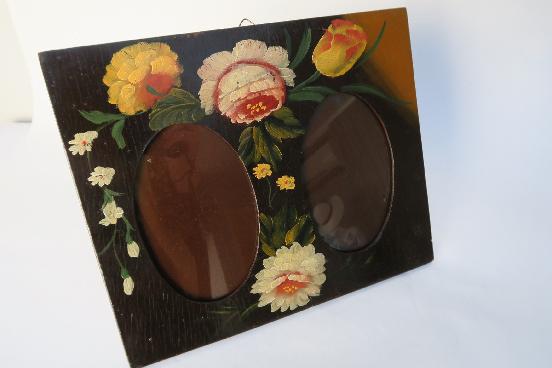 Cadre en Bois Peint à Décor Floral Pour Photographies