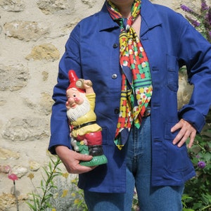 Veste de travail bleu de chauffe sale
