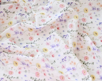 Muslin cloth, cotton cloth, swaddle cloth, muslin cloth, flowers, baby blanket