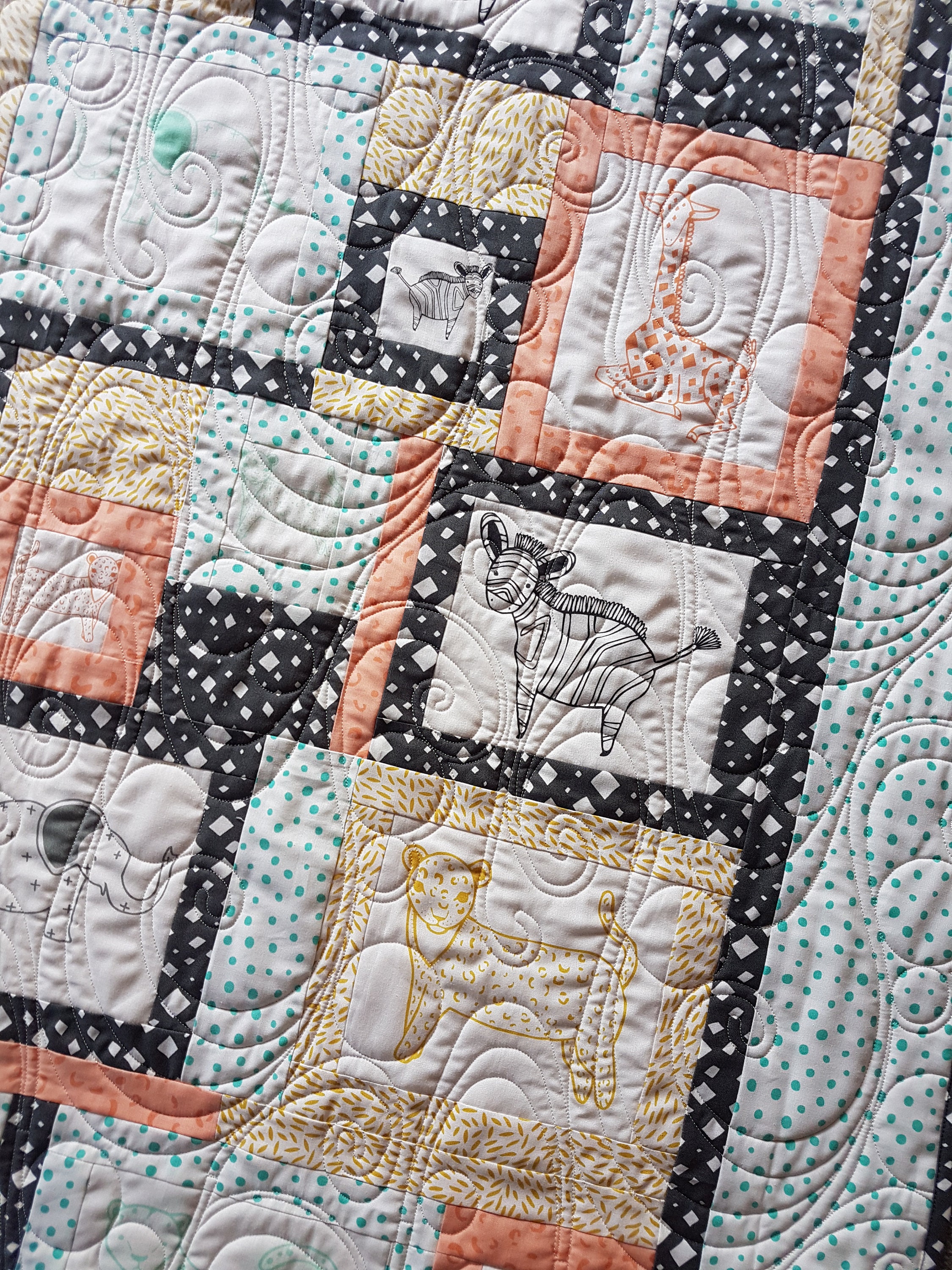 Savannah Cot Quilt Patchwork Quilt Piece Sur Mesure Cadeau Parfait Shower De Bebe Cadeau Fait Main