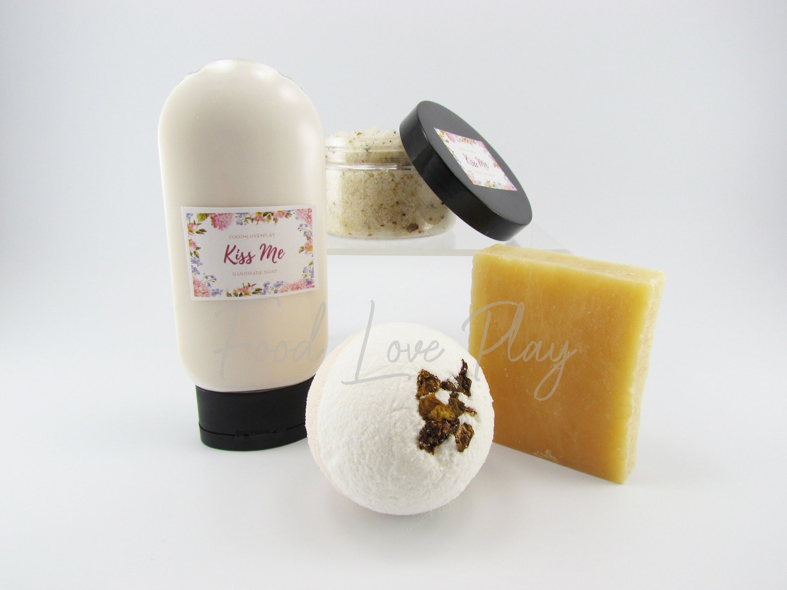 Kiss Me Bath Set / Spa Gift Set / Bath Gift Box / Organic Bath Etsy