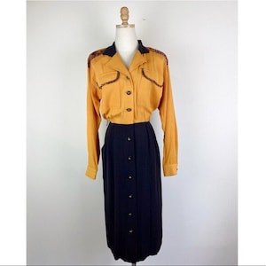 Menu Vintage 80&#39;s Tiger Black and Yellow Dress