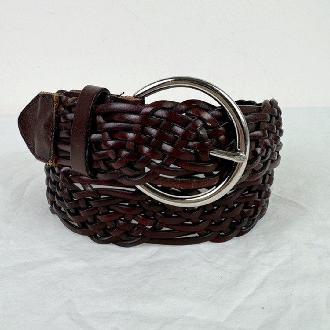 Brown Woven Wavy Leather Belt - Etsy display picture 1