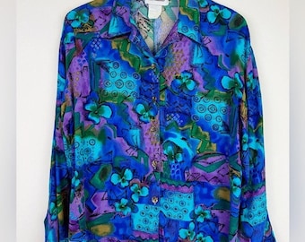 Pierre Lamonte Vintage 80's Colorful Blouse