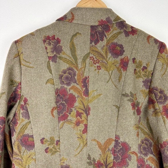 Pendleton Green Floral Wool Blazer - image 7