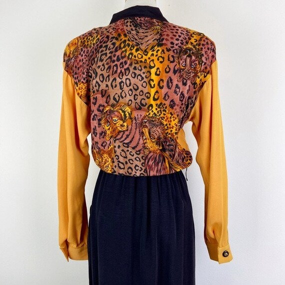 Menu Vintage 80's Tiger Black and Yellow Dress - image 9