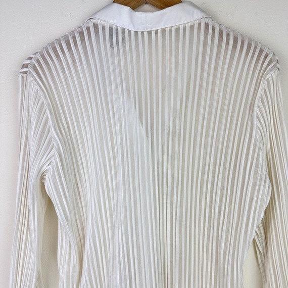 Valarie Separates Vintage 90's White Sheer Stripe… - image 9