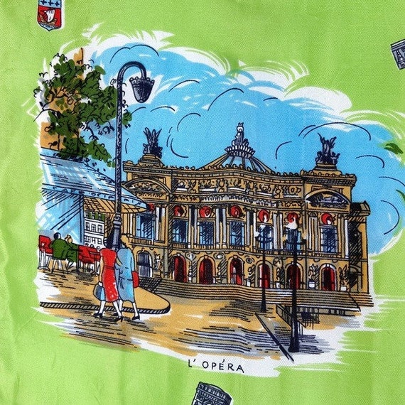 Vintage Paris France Novelty Tourism Sites Scarf Gem