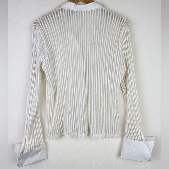 Valarie Separates Vintage 90's White Sheer Stripe… - image 8