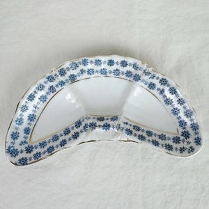 Vintage MCM Crescent Divided Trinket Dish