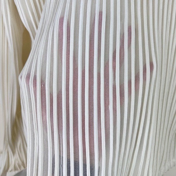 Valarie Separates Vintage 90's White Sheer Stripe… - image 10