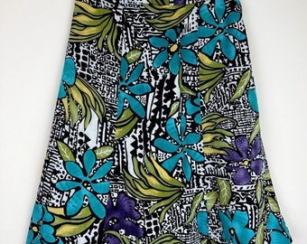 Vintage 70's Floral Linen Skirt