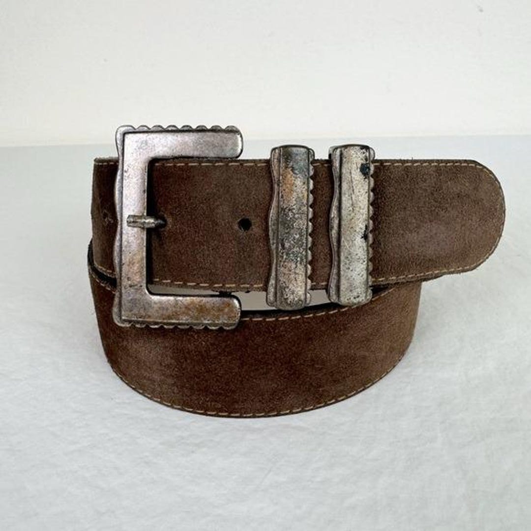Vintage Express Belt Compagnie Internationale Leather Silver Western Studded L Compagnie Internationale Express Black Leather Belt Silver  main image 3