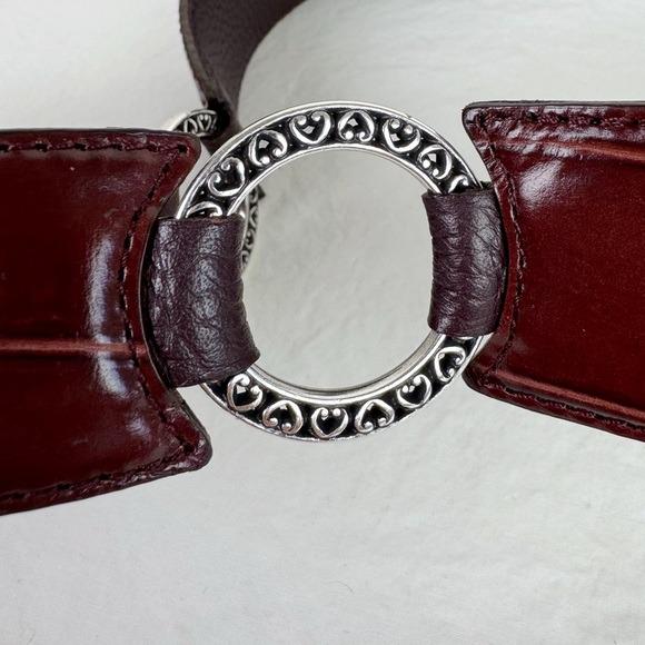 Brighton Vintage Brown Gator Embossed O-ring Belt - Etsy display picture 3