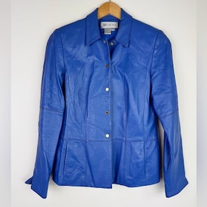 Worth Vintage Blue Leather Jacket