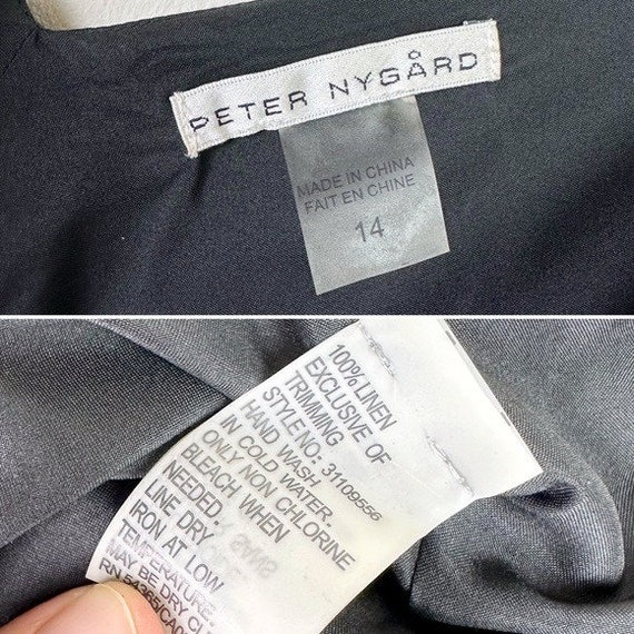 Peter Nygard Vintage Black Embroidered Linen Dress - image 4