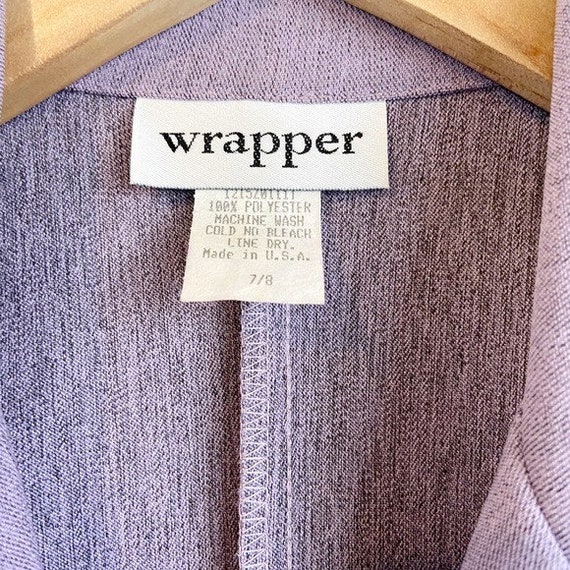 Wrapper Vintage Lavender Heathered Button Blazer - image 3