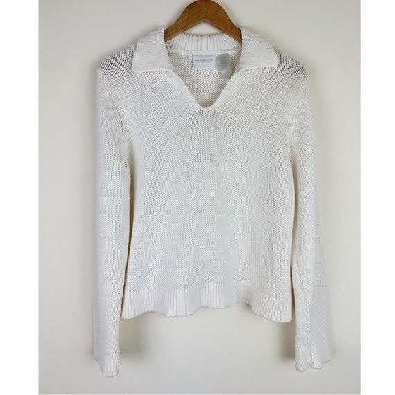 Liz Claiborne Vintage White Knit Sweater