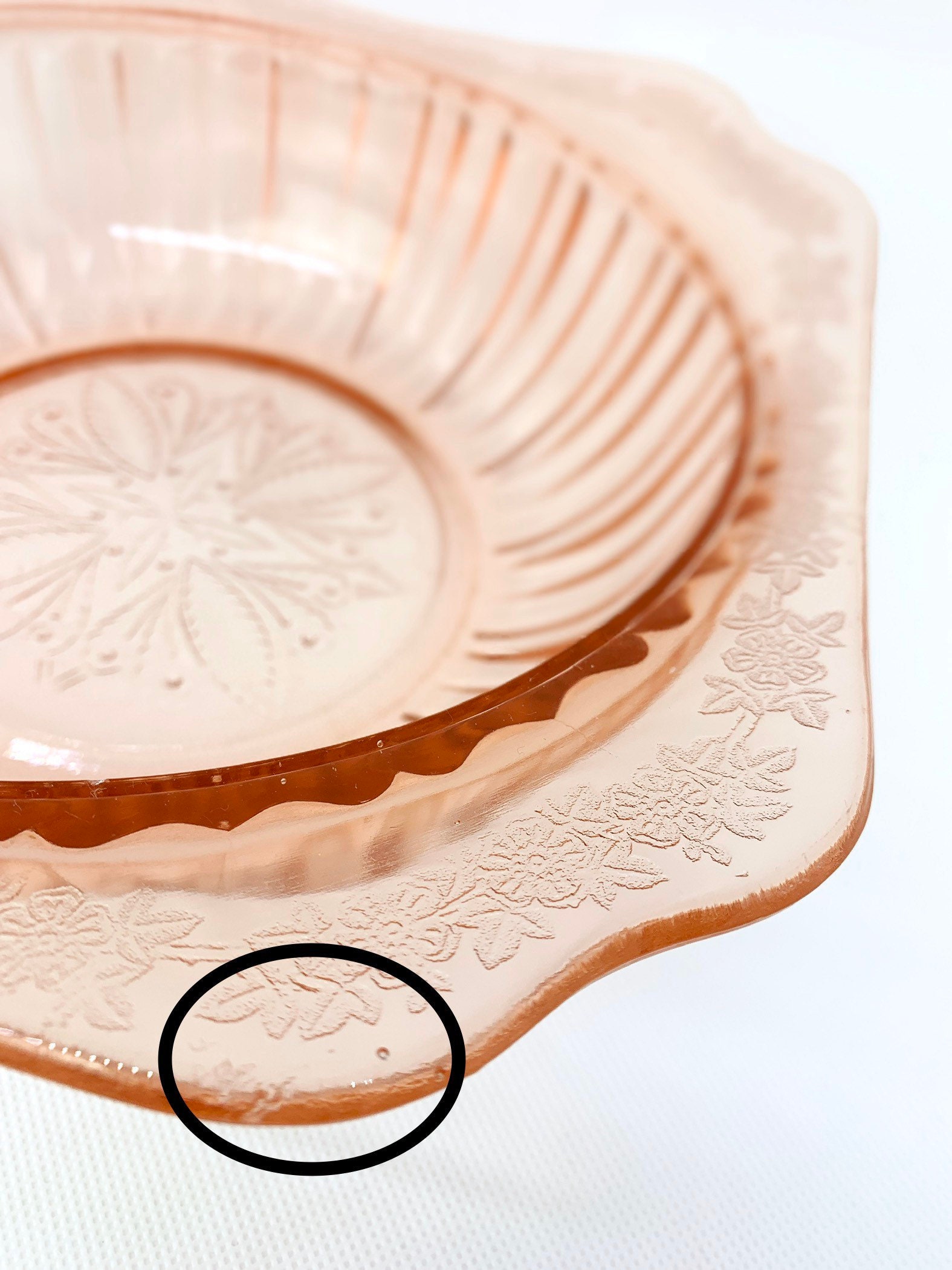 Pink Depression Glass Adam Pattern Serving Bowl by Etsy