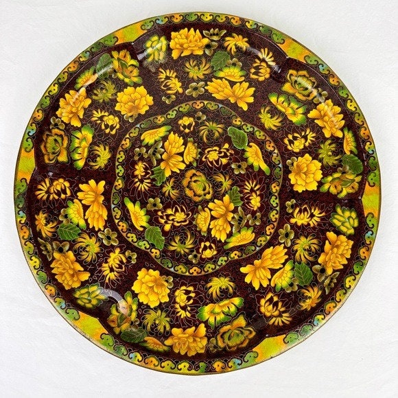 Daher Vintage 70's Brown Floral Metal Tray - Etsy