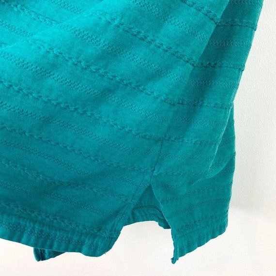 Carolina Colours Vintage Teal Textured Henley Tee - image 10