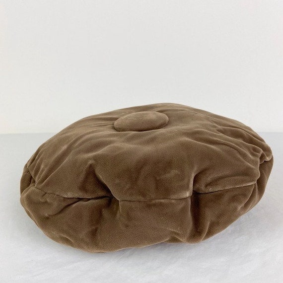 Vintage 50's Light Brown Velvet Tam Beret - image 5