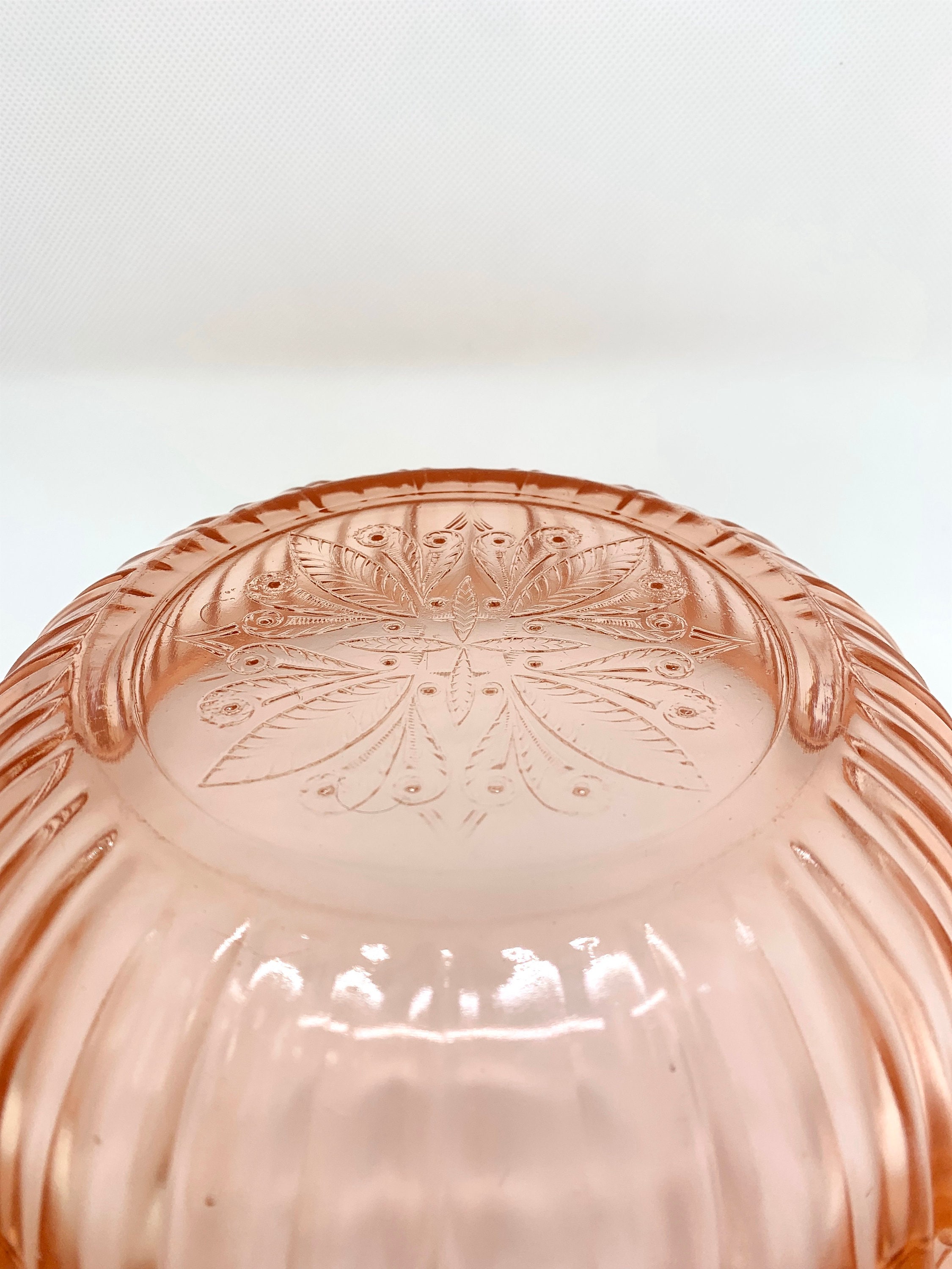 Pink Depression Glass Adam Pattern Serving Bowl by Etsy