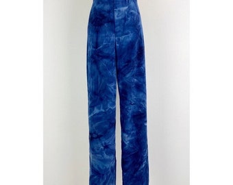 Vintage 90's Blue Marble-Dye High Rise Trousers