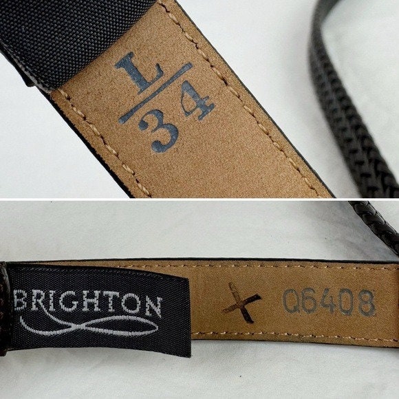 Brighton Vintage Brown Braided and Gator Embossed Belt - Etsy display picture 3