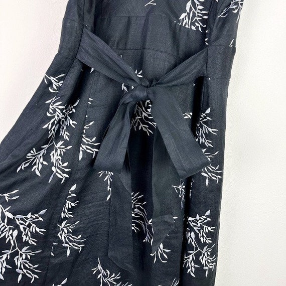 Peter Nygard Vintage Black Embroidered Linen Dress - image 7