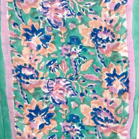 Anokhi Vintage Block-Printed Pastel Floral Beaded… - image 6